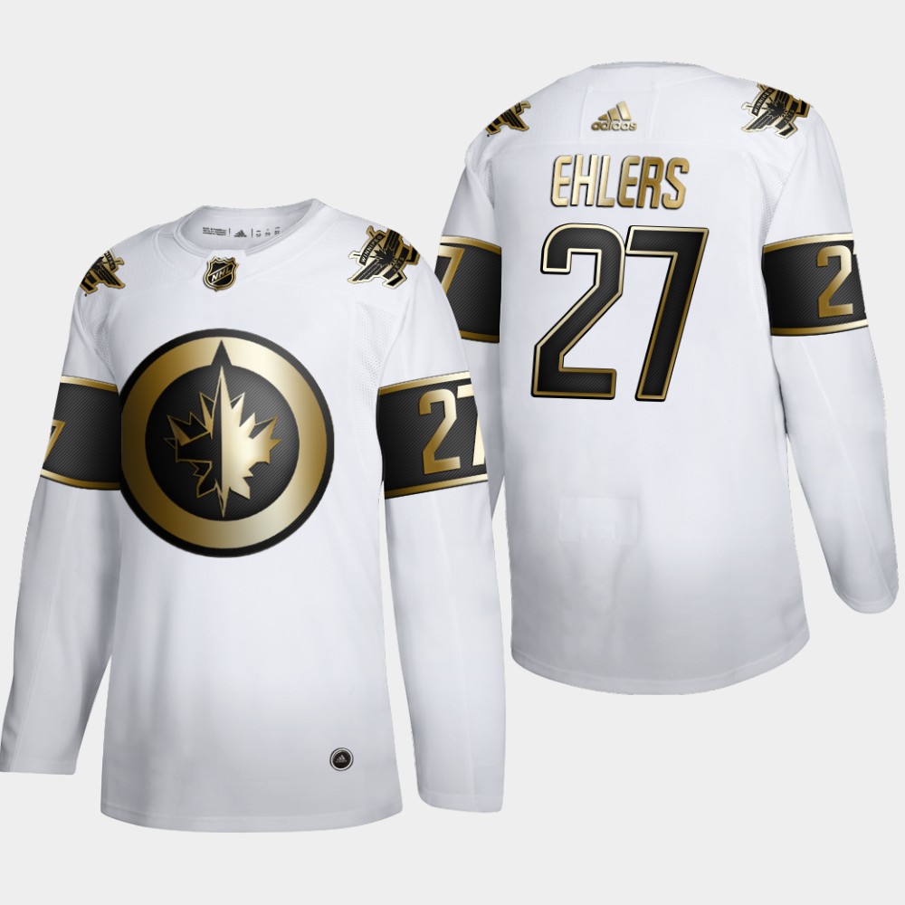 Men Winnipeg Jets #27 Nikola Ehlers Adidas White Golden Edition Limited Stitched NHL Jersey